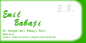 emil babaji business card